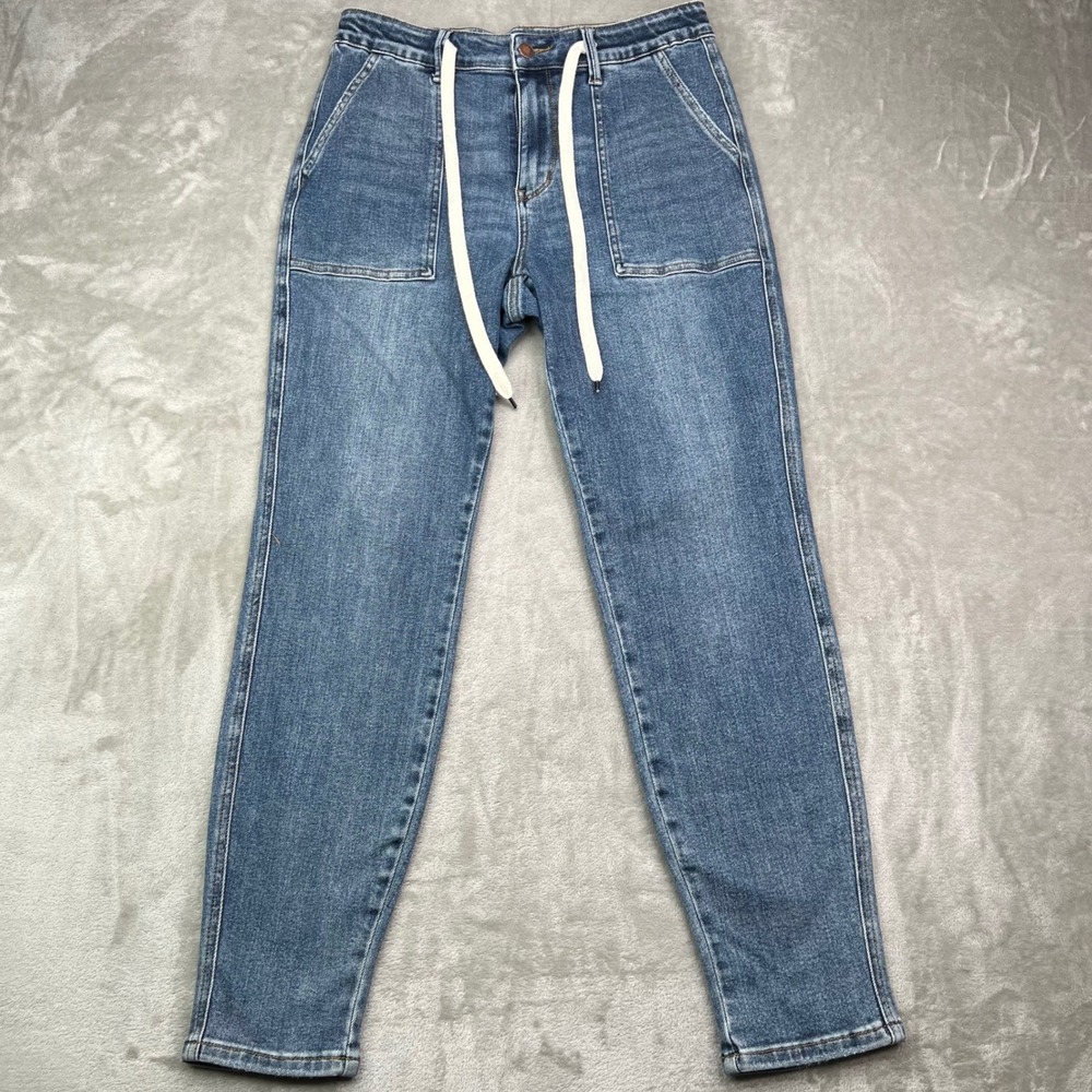 Judy Blue Jogger Jeans Womens 29 Medium Blue Tapered Stretch Drawstring Denim‎
